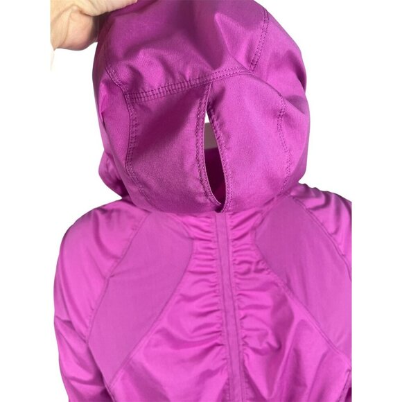 Lululemon Gather and Sprint Jacket 10 Ultra Violet Lightweight Zip Hood Pockets - Picture 4 of 12